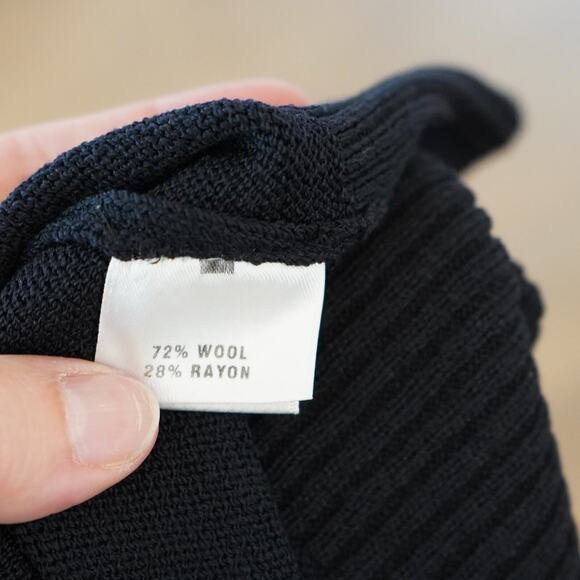 ST.JOHN SPORT Marie Gray Wool Blend Santana Knit Bomber Jacket Zip-Up Black Sz.M - Picture 4 of 8